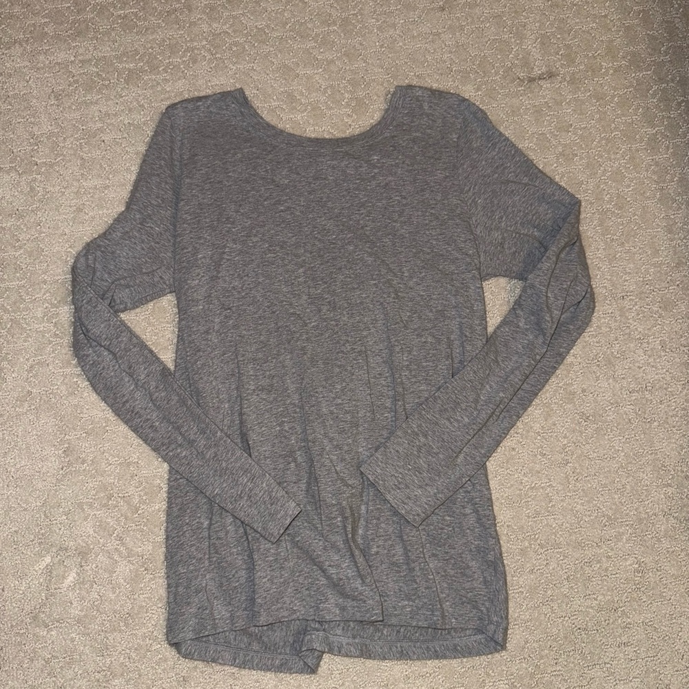 Gray Long Sleeve Top